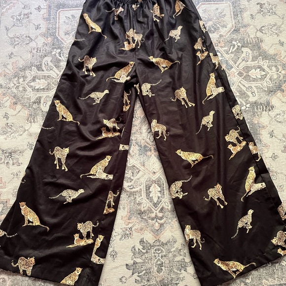 Pants - Animal Print Black Pants